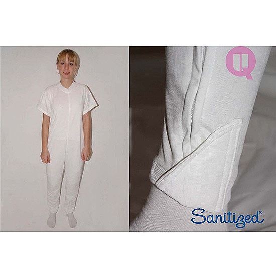 Picture of Incontinence Pyjama Long Pants/Short Sleeves (White)