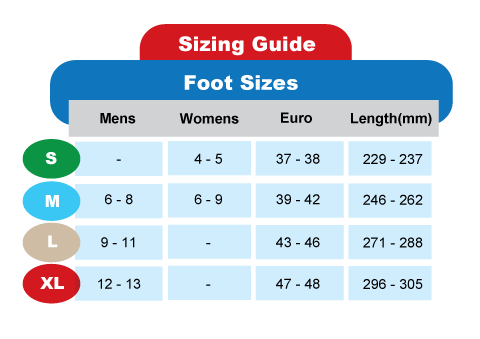 Economy Slipper Socks Size Guide